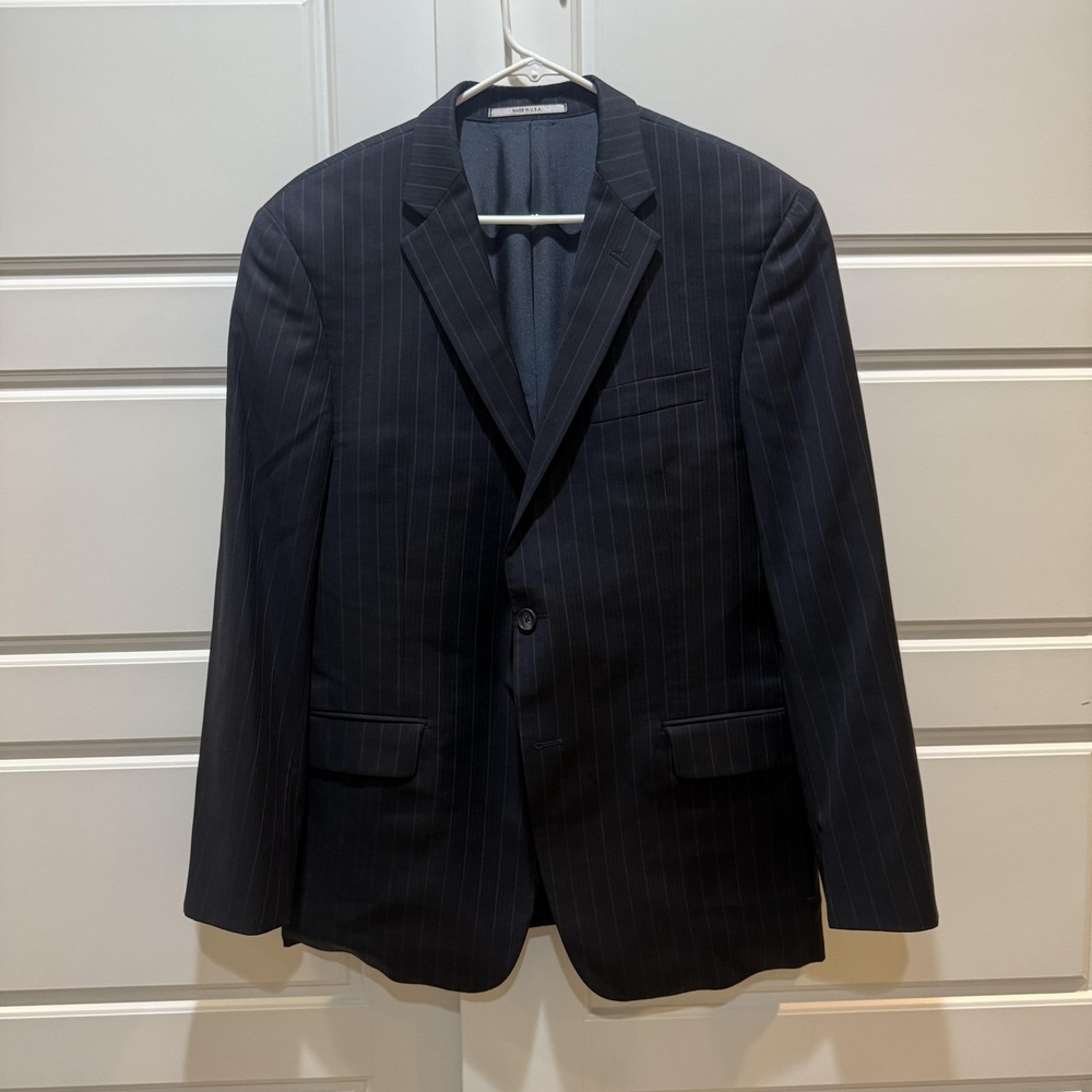 Hickey Freeman Blazer Mens 42R Blue Pinstripe Wool Suit Jacket Two Button